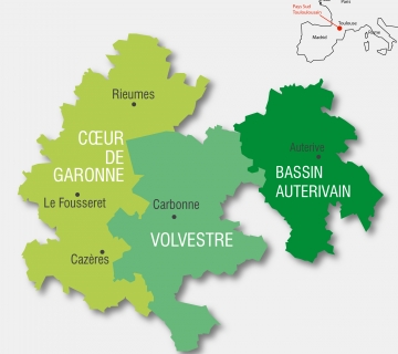 Carte du Pays Sud Toulousain